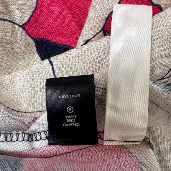 ANN TAYLOR Linen Blend Sleeveless A-Line Dress Navy Pink Cream Size 2 - Picture 10 of 10